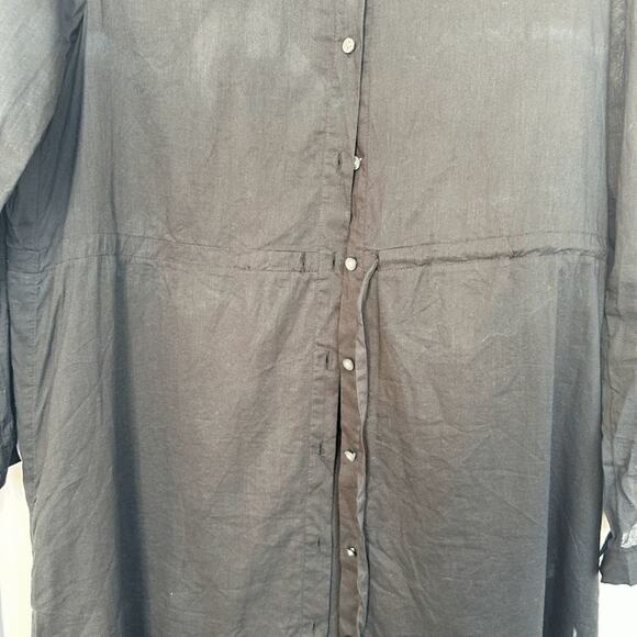 J.Crew Womens Black Long Sleeve Drawstring Mini Shirt Dress Size M BR599 NWOT - Picture 8 of 14